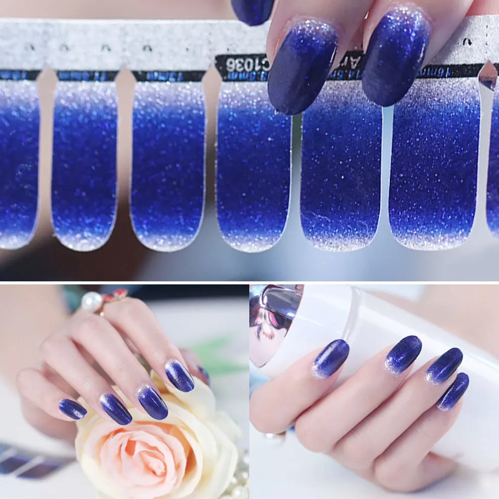 

6Pcs Nail Stickers Gradient Decals Creative Art for Women Girls Party Holiday Events Fascinating Nails Nail Stickers