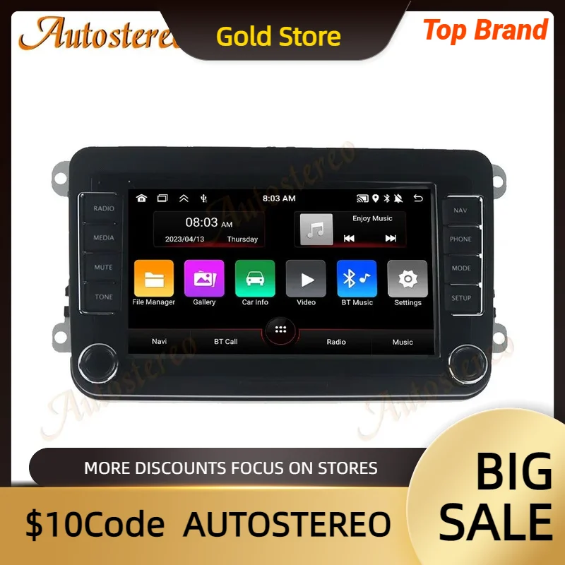 Auto Stereo Android 12 7inch Car Multimedia Player GPS Navigation For VW Volkswagen Caddy Touran Passat Golf Scirocco Carplay