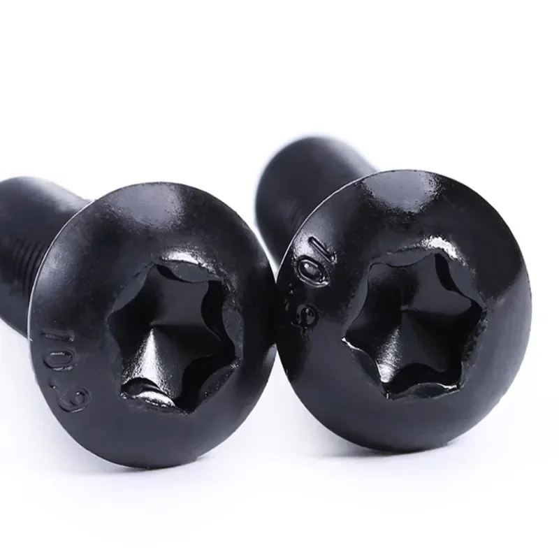 Weiyi 5-50 Stück Güteklasse 10.9 Legierungsstahl M3 M4 M5 M6 M8 Schwarze Torx-Linsenkopfschraube Sechslapp-Torx-Flachkopfschraube Länge 4mm~40mm – Detail 3
