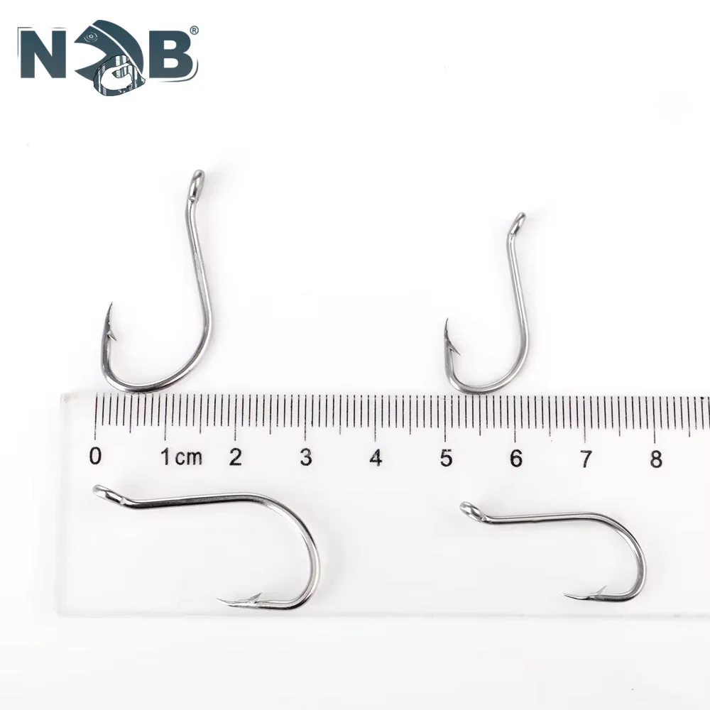 NGB 92553SS 25-50PCS Stainless Iron Fishing Hook Ringed 5/0#-5# Barbed Sharp OCTOPUS Fishhook Baitholder Fishing