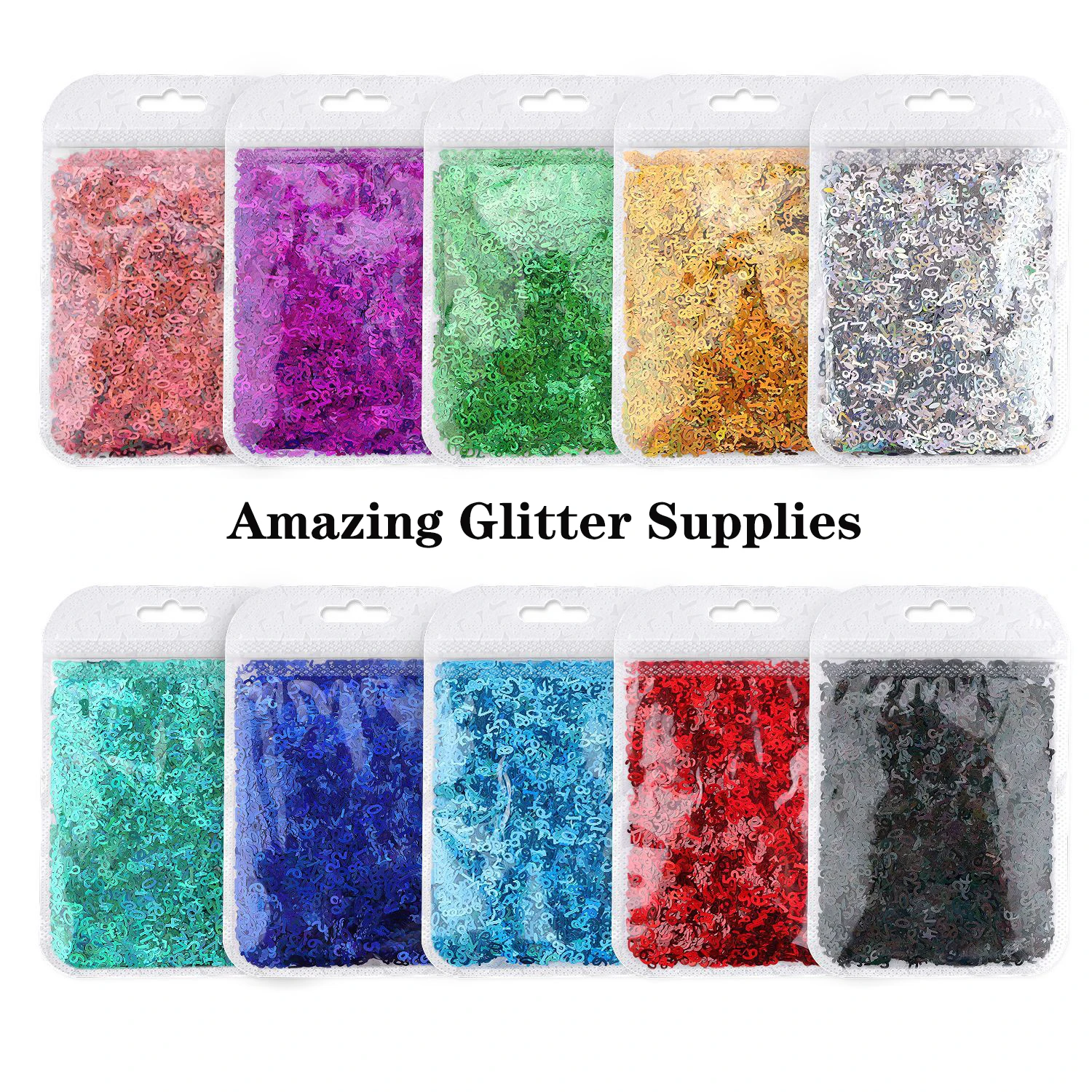 10 g/borsa olografica glitter paillettes numeri forme per resina epossidica laser glitter fiocchi decorazione unghie fai da te