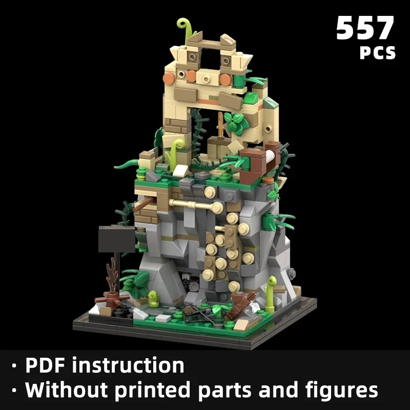 

classic exploration game movie scene diorama bricks temple ruins blocks jungle treasure moc building gift fans merchandise