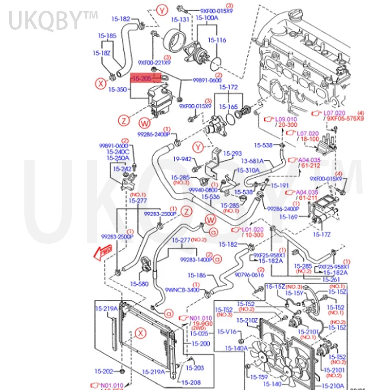 apply Fo rd Wi ng Ti ge r 05 Auxiliary water tank cover YF4715205