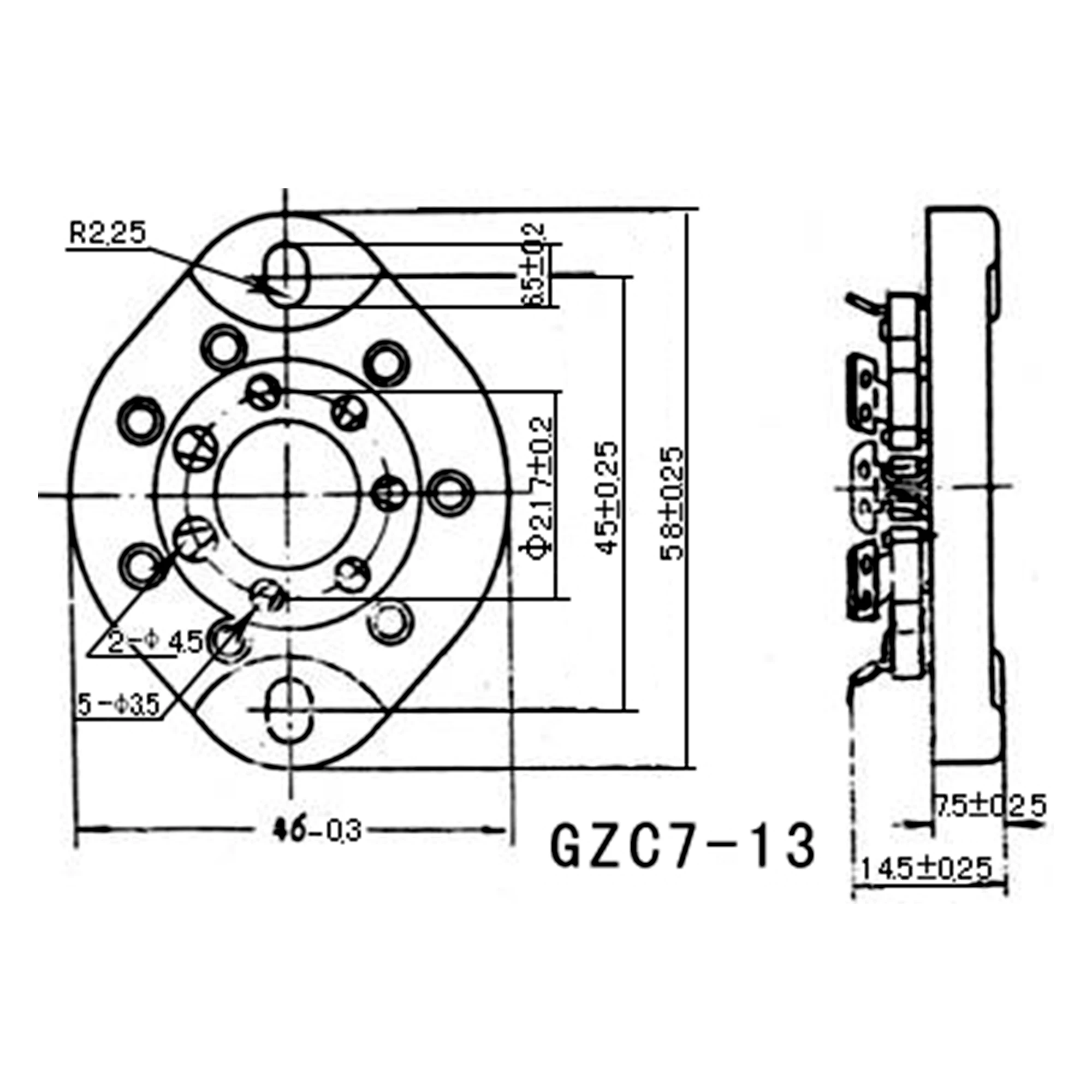 Base de válvula de tubo de cerámica de 7 pines para FU-25, amplificador de Audio Vintage, DIY, 1625, 6A6, 826, 832, 1 unidad