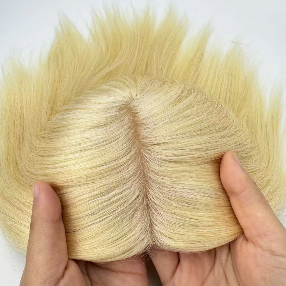 شقراء بيروك الحرير قاعدة توبر ريمي الشعر البشري سيليكون فروة الرأس الشعر المستعار للنساء لتقوم بها بنفسك اللون 150% كثافة سميكة غرامة هيربيسي