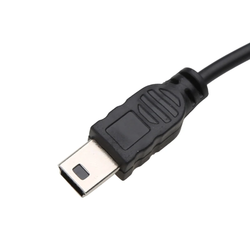 200mm Portable Black USB 2.0 Short Male to Mini 5 Pins Data Cable Cord Adapter