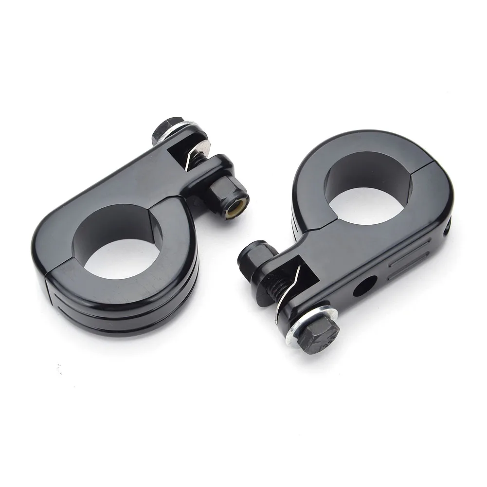 32mm Motorcycle Highway Footpegs Clamp Engine Guard Foot Rest 1-1/4