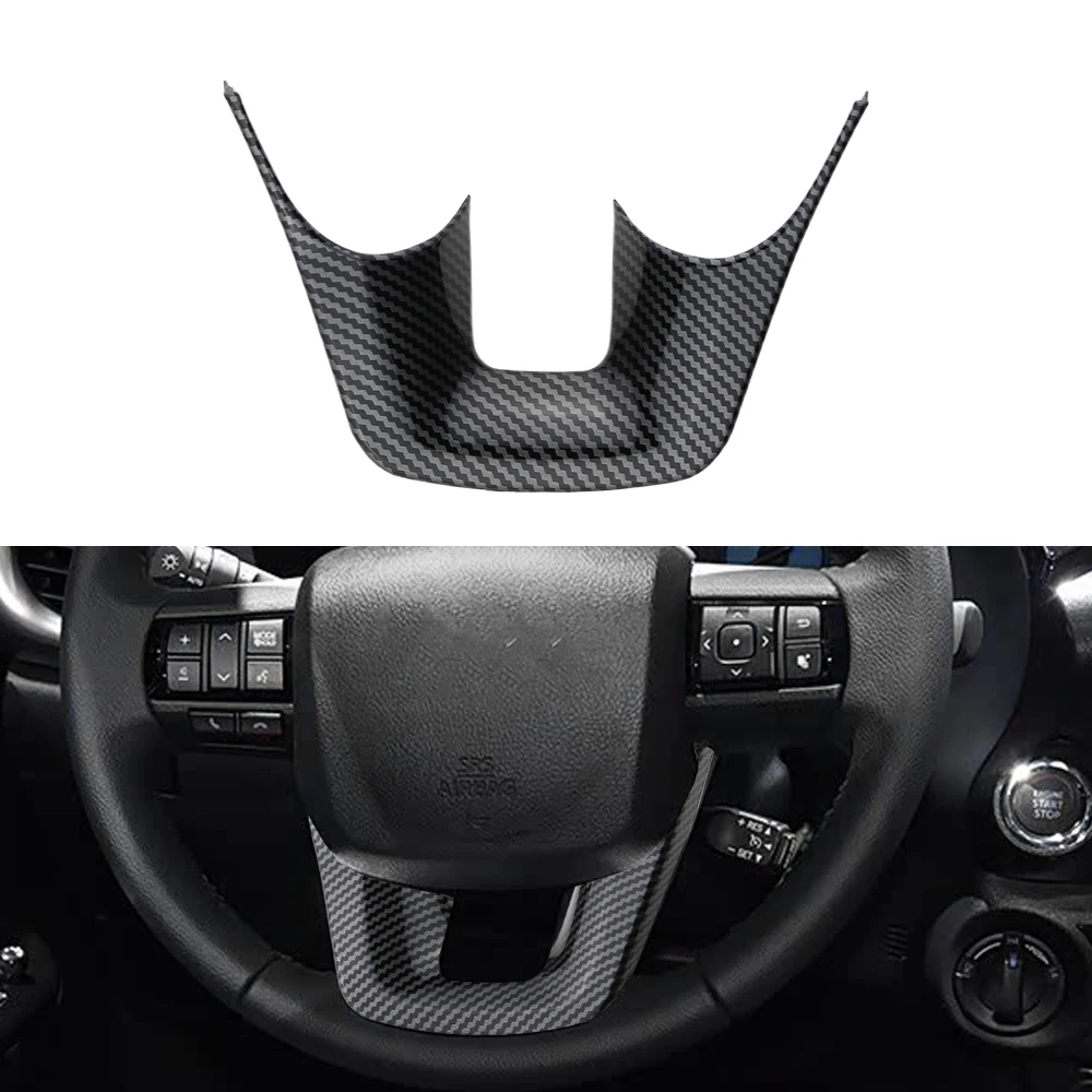 

For Toyota Fortuner Hilux Revo Conquest 2016 - 2020 2021 2022 Steering Wheel Trim Decoration Cover Sticker Interior Accessories