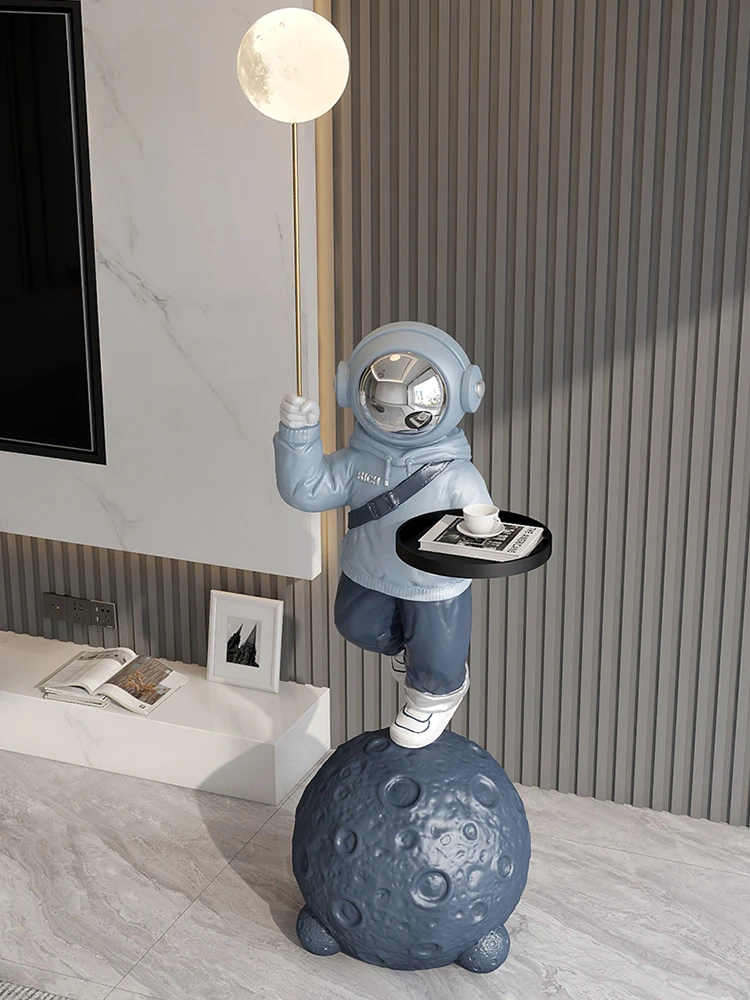 Decorazioni per la casa astronauta statua vassoio portaoggetti ornamento di benedizione soggiorno grande scultura astronauta luminoso figurina