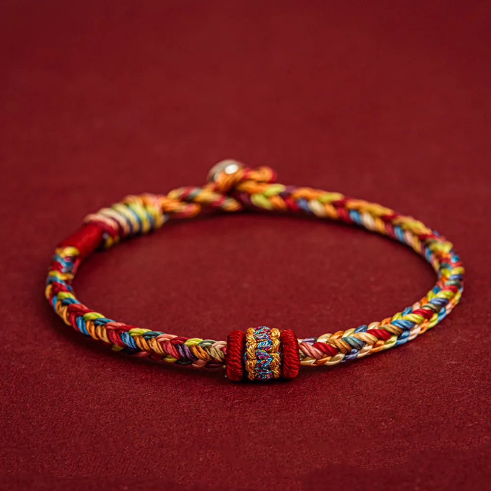 Colorfast Dragon Boat Festival Bracelet Hand Knitting Chinese Style Colorful Rope Bracelet Chic Handmade Five-color Hand Rope image 4