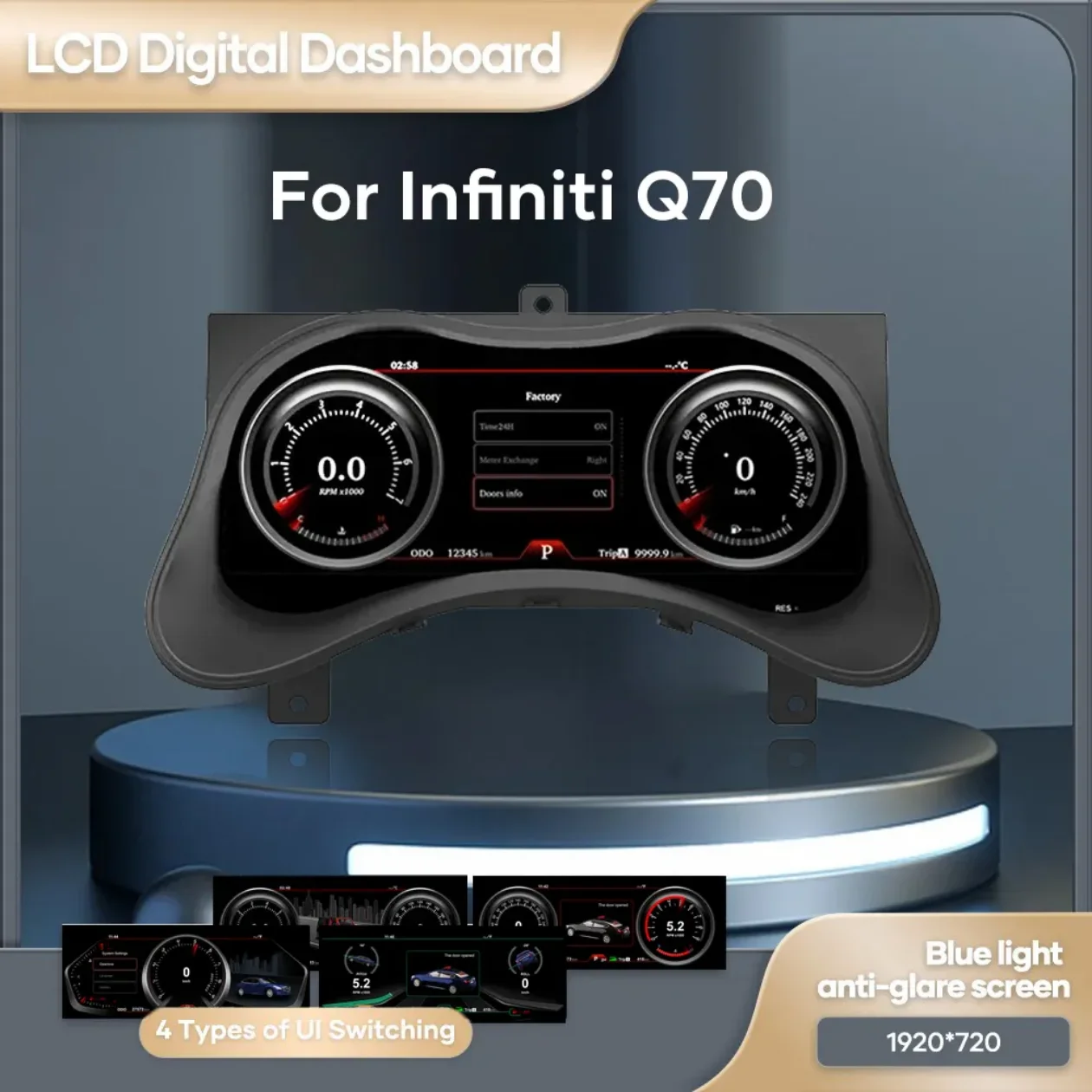 

12.3'' Digital LCD Instrument Dash Screen Cluster For Infiniti Q70 2013-2020