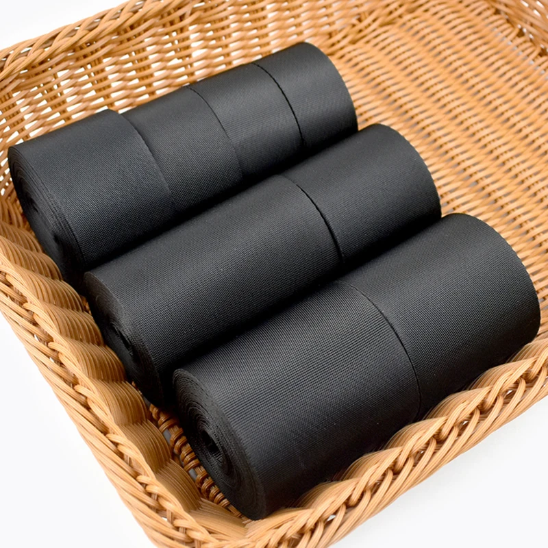 2/5/10/20Meters 10-100mm Black Nylon Webbing Tape 0.7mm Thick Backpack Ribbon Strap Pet Collar Belt Bias Binding Sewing Supplies