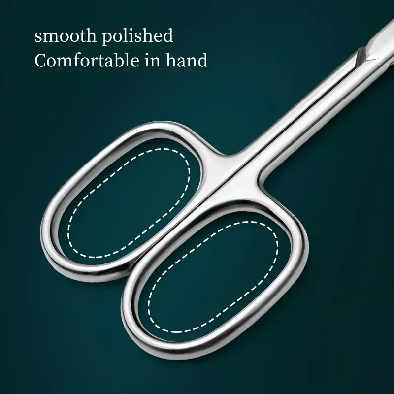 Design ergonômico para remoção e cuidados com as unhas bege claro morto, tesoura curvada, micro tesoura de ponta redonda, tesoura de cabelo de sobrancelha