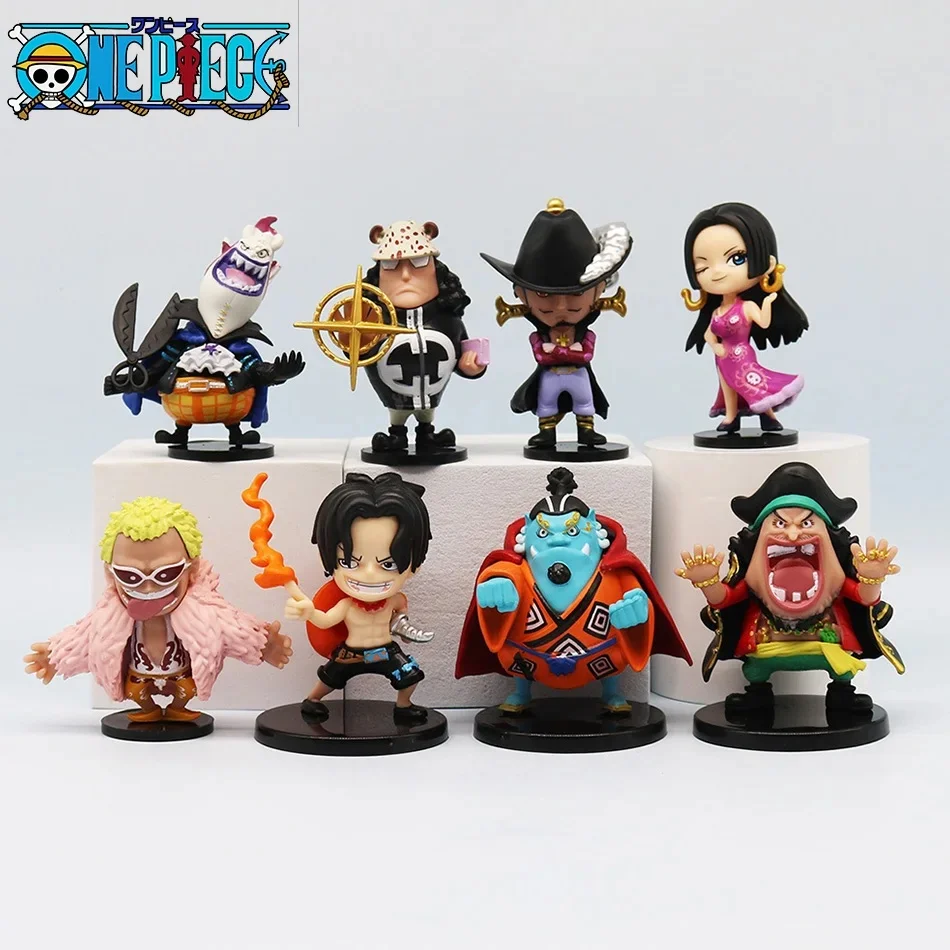 

8pcs One Piece Anime Figure Set Collectible Model Dolls including Luffy Zoro Ace Boa Hancock Jinbe - Cute Shichibukai Full