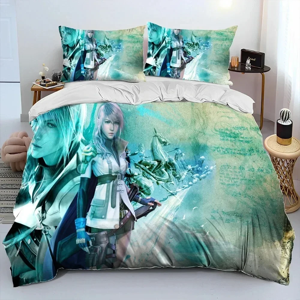 

Final Fantasy Series Games Printed Bed Set Duvet Cover Pillowcase Bedding Set Bed Linen Sheet Quilt Cover Full Queen King Size