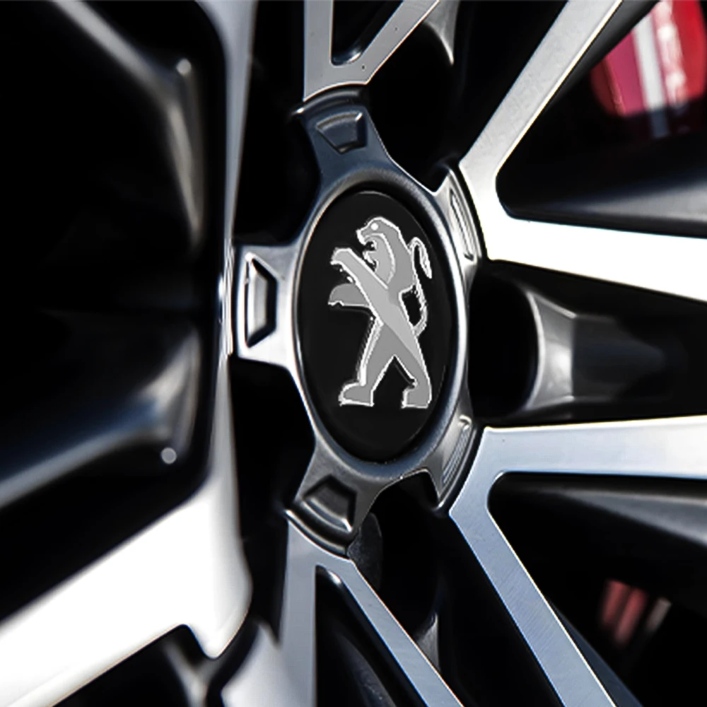 4 Stück 60mm Auto-Radnabenkappen Reifen-Nabenkappen-Embleme für Peugeot 2008 3008 306 307 308 206 207 208 107 508 408 Zubehör – Detail 15