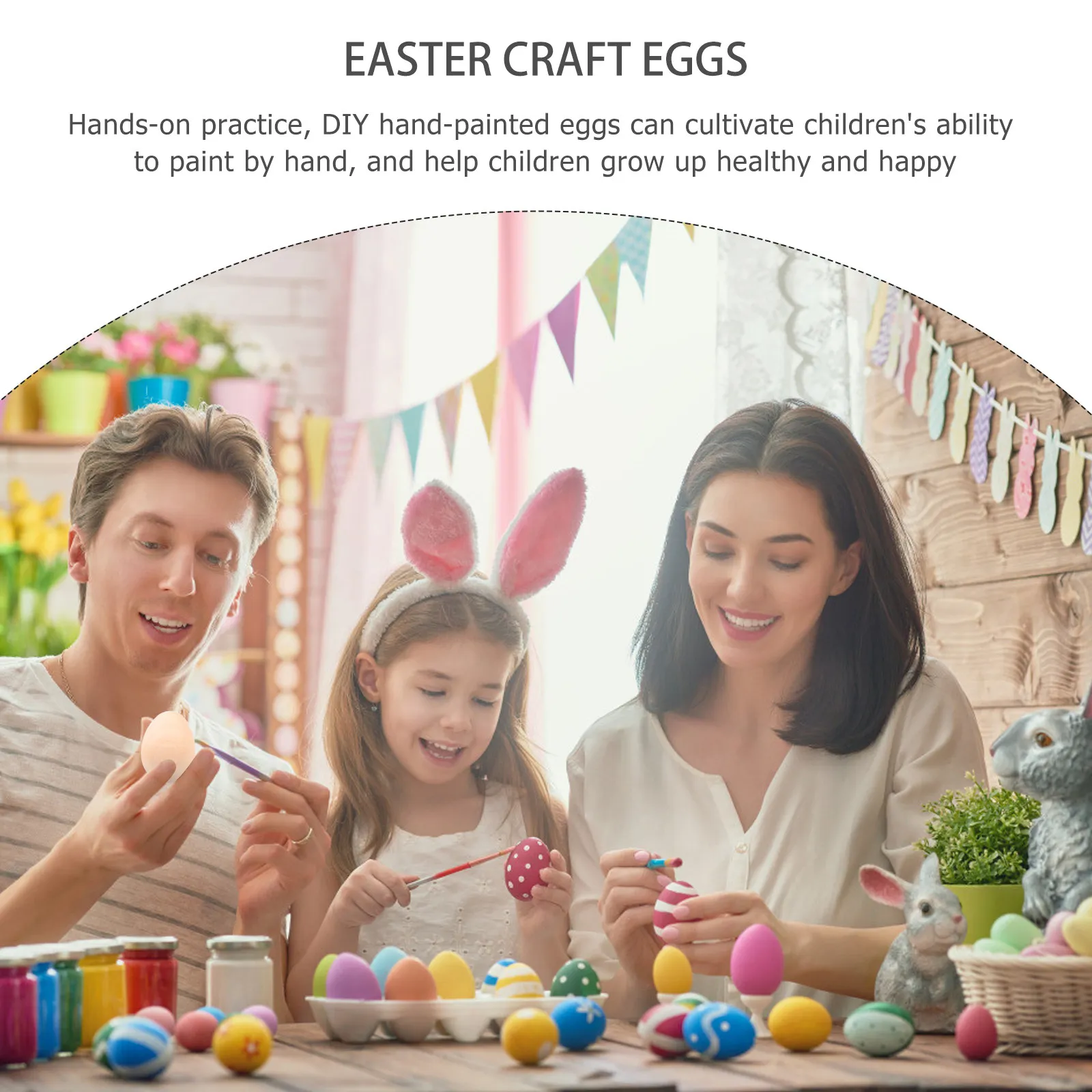 

12Pcs Wooden Easter Craft Eggs Unpainted DIY Graffiti Eggs for Kids Hand Painting Easter Party Decoration Realistic Texture Home