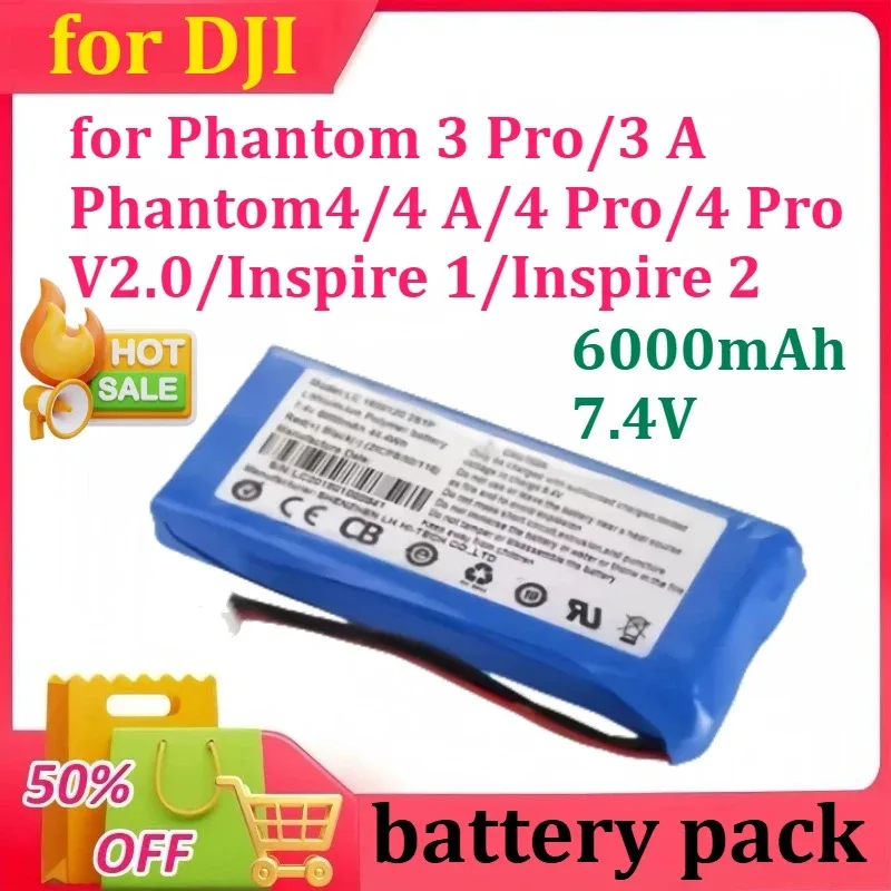 

Compatible Remote Controller Battery for Phantom 3 Pro/3 A/Phantom4/4 A/4 Pro/4 Pro V2.0/Inspire 1/Inspire 2 (6000mAh/7.4V)