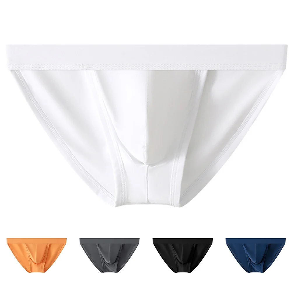 Bañadores sexis con bolsa para bulto para hombre, calzoncillos ultrafinos, ropa interior transpirable, pantalones cortos elásticos, pantalones cortos sólidos de cintura baja, bragas