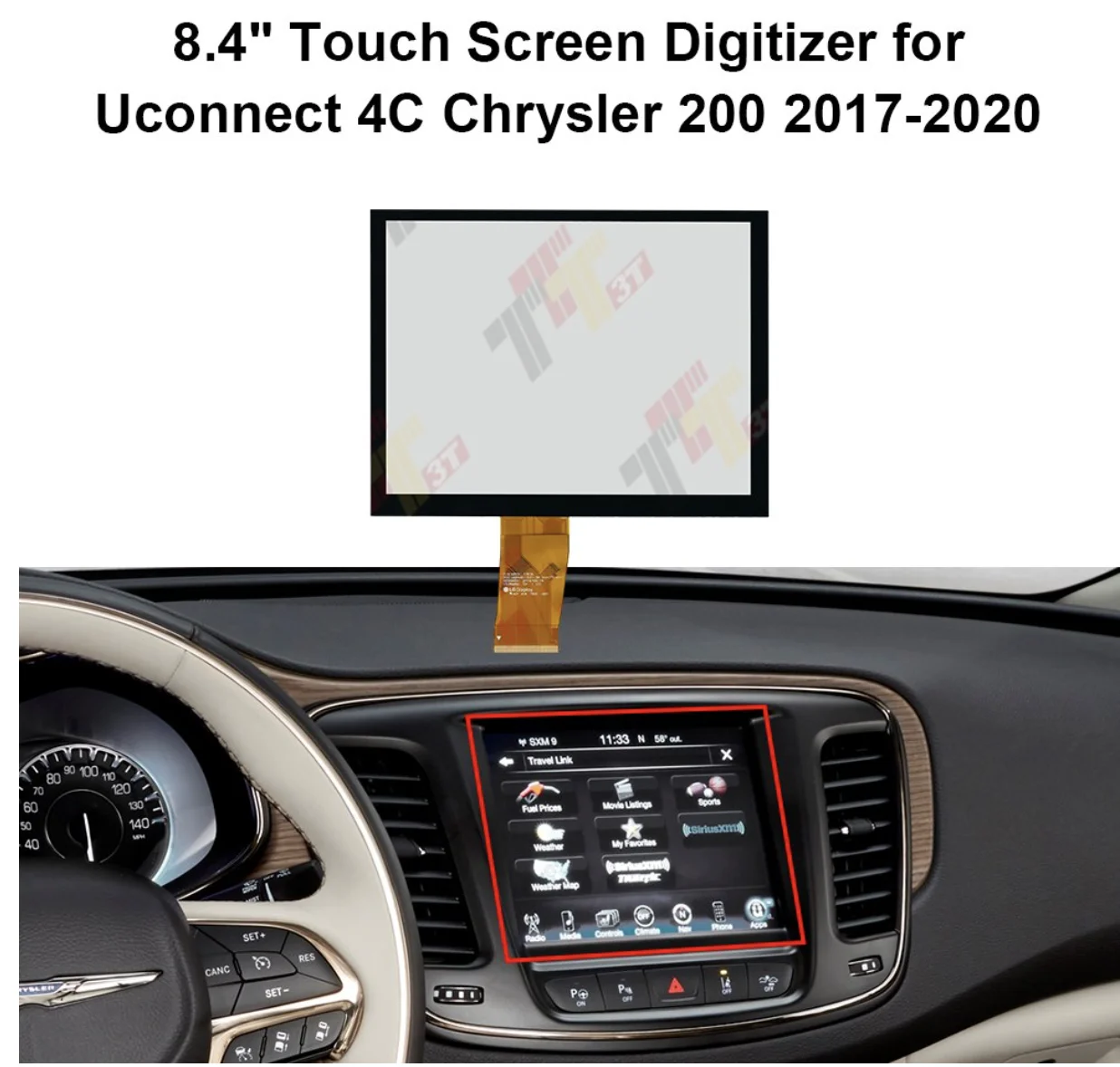 8,4" Touchscreen-Digitizer für Uconnect 4C Chrysler Dodge Jeep Radio Navigation – Detail 4