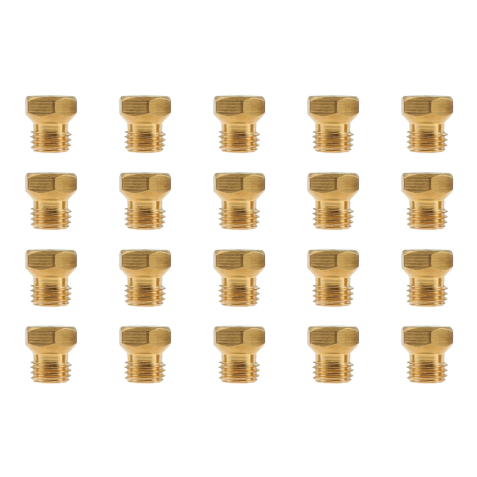 Latão Jet Nozzle para propano GLP, tubulação de gás natural, aquecedor de água, DIY Burner Parts, LP Gás Conversion Kit, M6 × 0,75mm, 0,5mm, 20PCs