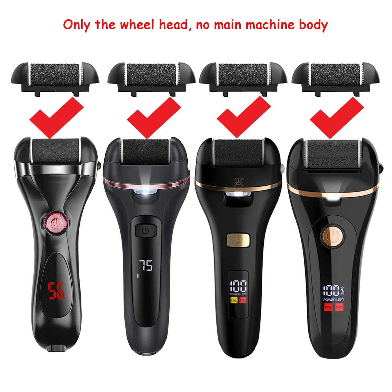 

6-шт. черные насадки для ухода за ногами, сменные ролики для удаления жесткой кожи, для удаления потрескавшихся пяток, мозолей и омертвевшей кожи