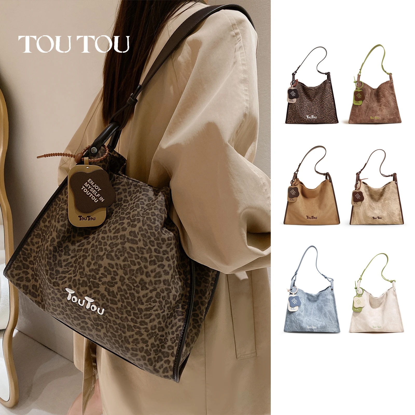 toutou Purse Large Capacity Tote Bag for Commuter Work Shoulder Bag Daily Used Underarm Bag Women's Bags Korean Popular Bag