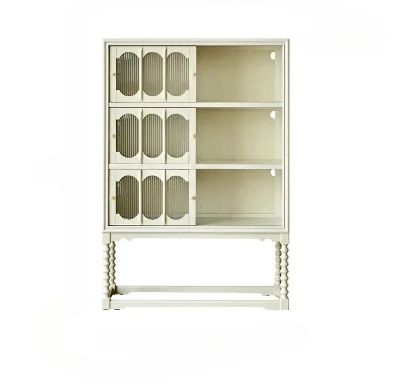 

French Retro Solid Wood High Foot Cabinet High Chest of Drawers Dining Side Dining Room Wine Cabinet Living Room Storage