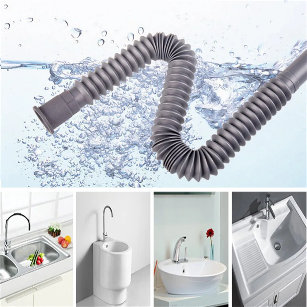 1Pc Plastic Cess-Pipe Drain Wash Basin Washing Machine Drain Plumbing Hose Kitchen Sink Hose Plomberie Flexible Drain Hose