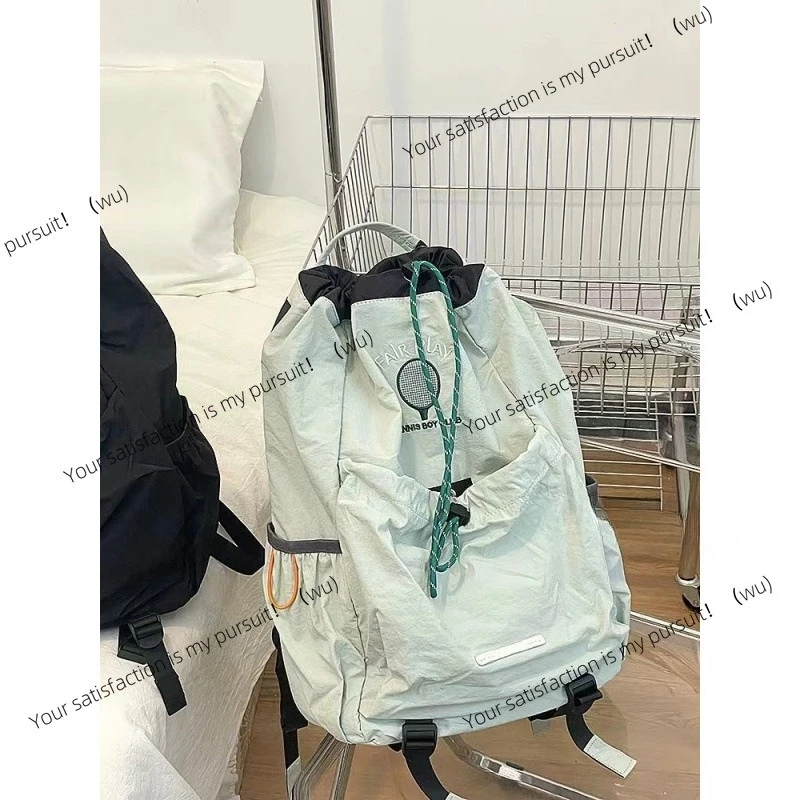 Large capacity travel lightweight mountaineering backpack folding leisure men's and women's badminton bag bundle drawstring bag