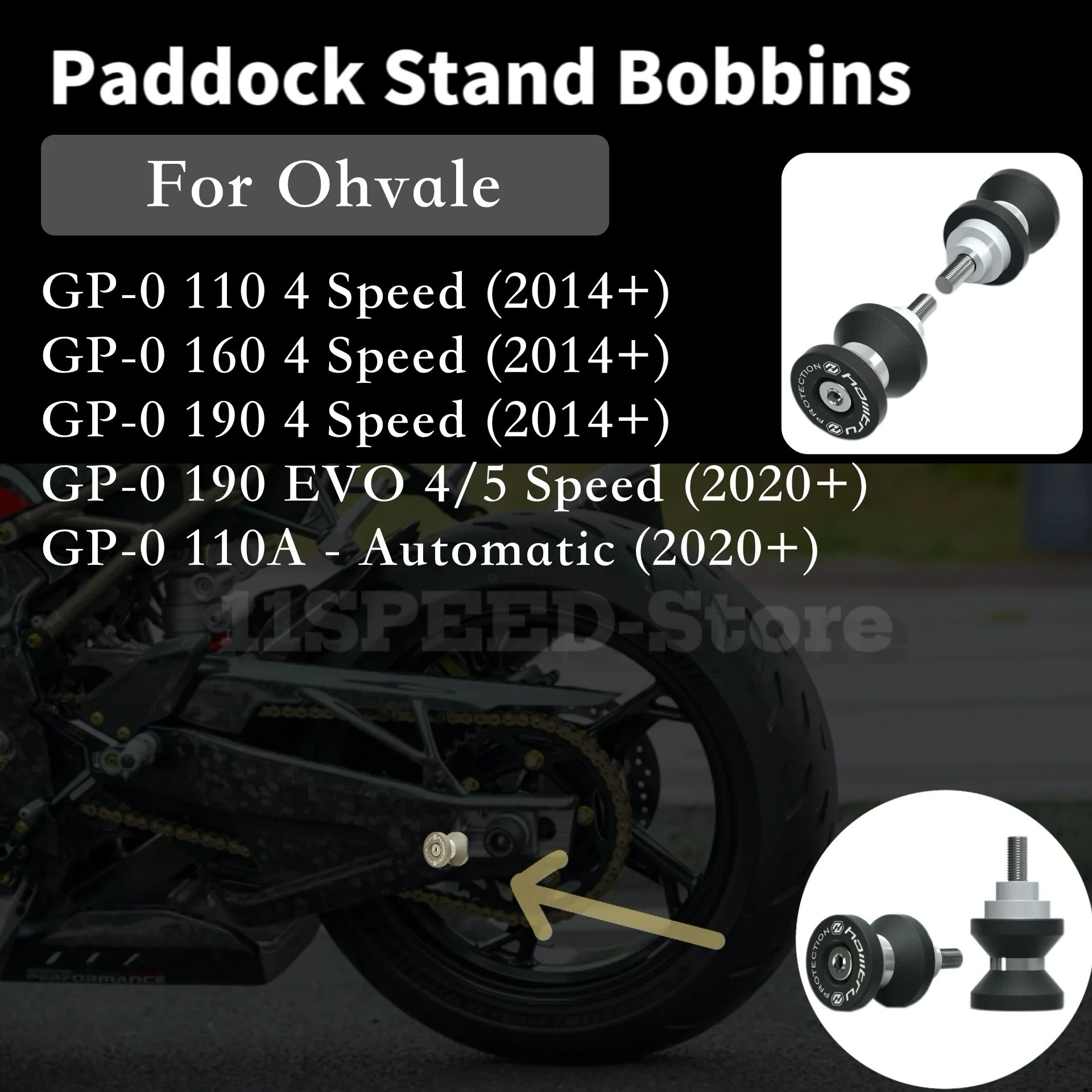 Paddock Stand Bobbins For Ohvale GP-0 110A 190 EVO 110 160 190 4 Speed 2014-2020+ motos accessories for protection