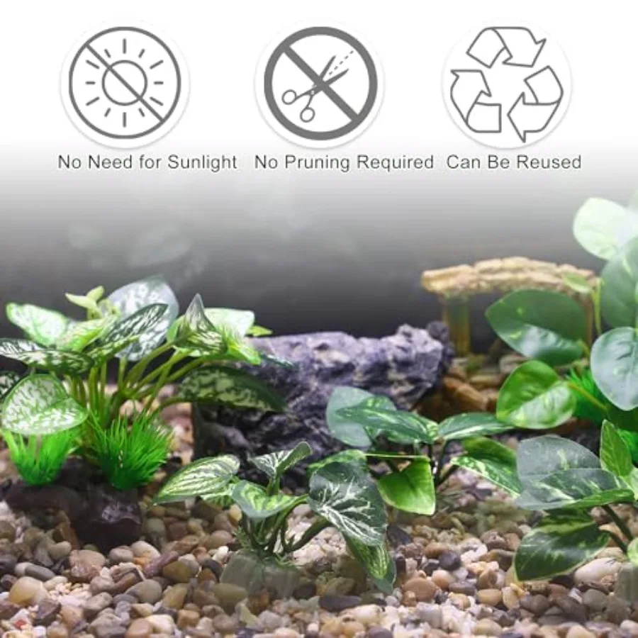 حوض السمك النباتات البلاستيكية Driftwood بيتا النباتات الحريرية الحريرية حوض السمك مجموعة ديكور الحرير حوض السمك النباتات لسمك بيتا الأخضر 5p