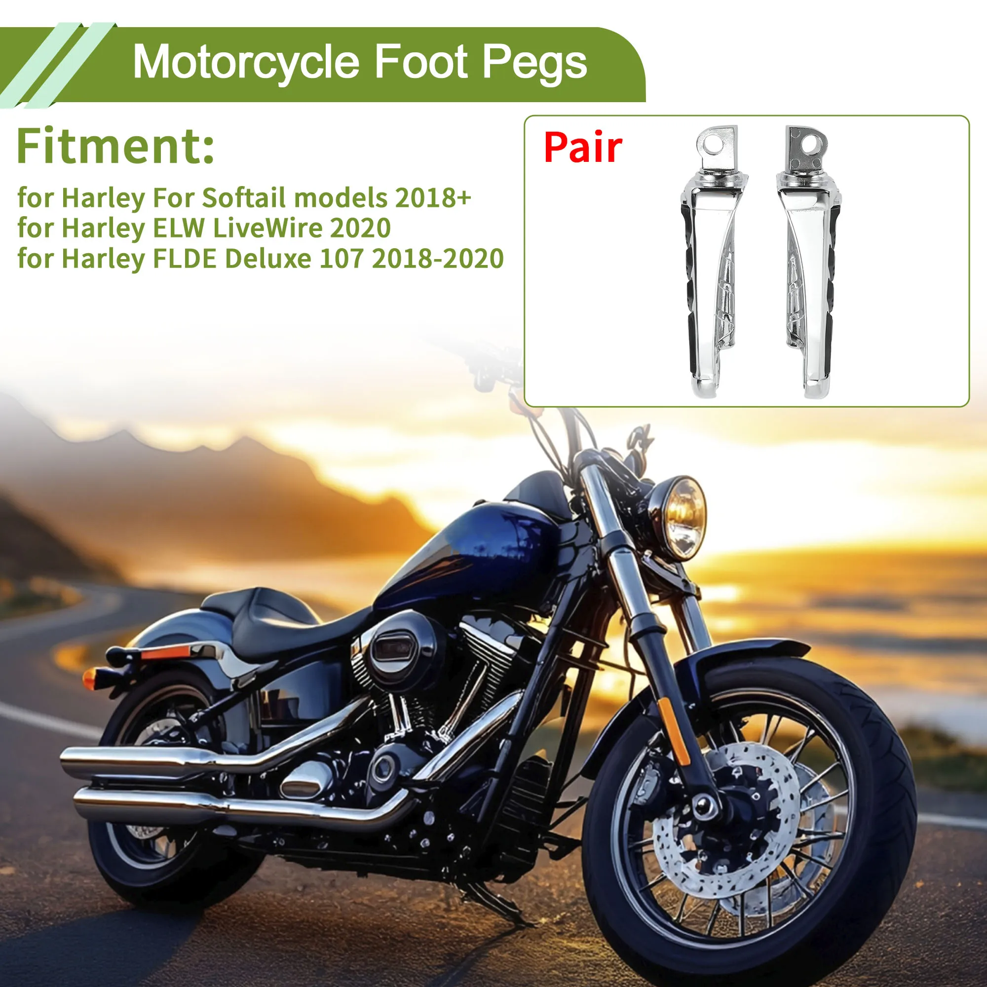 

Подножки Motoforti для мотоциклов Harley Softail 2018 года, с гальваническим покрытием, 1 пара