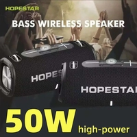 HOPESTAR H50 50W High Power Portable Bluetooth Speakers Powerful Sound box Wireless Subwoofer Bass Player Sound System Radio FM