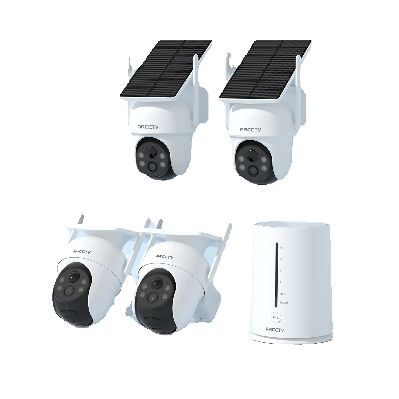 ARCCTV 2K Wifi Solar Kamera Kit Outdoor Wireless Sicherheit Überwachung Kamera Set Menschliches Erkennen Zwei-wege Audio Farbe nachtsicht