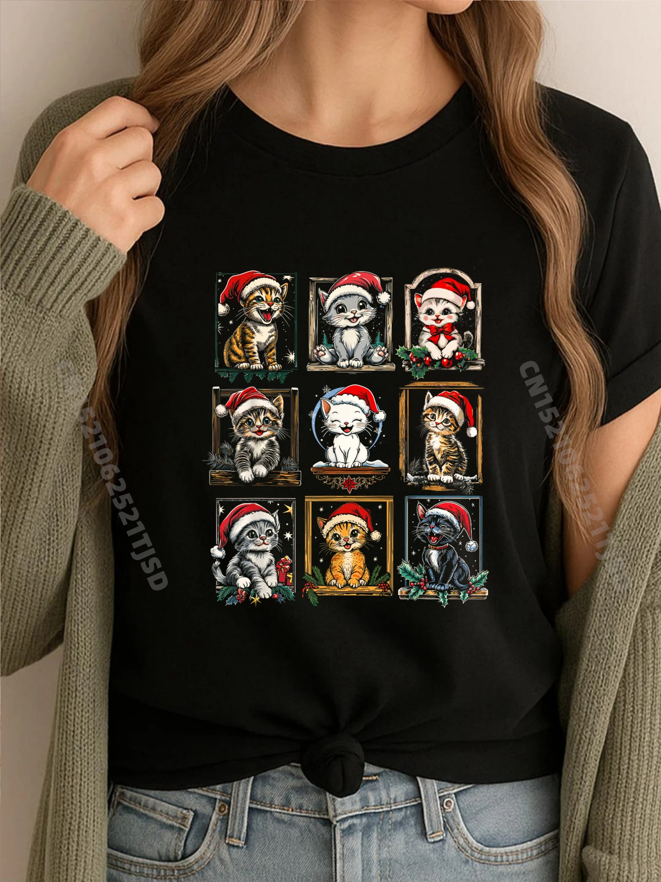 

Винтажные футболки с 3d принтом котенка, рождественские кошки, кошки, мамы, кошки, папы, мужские футболки Cinco de Mayo