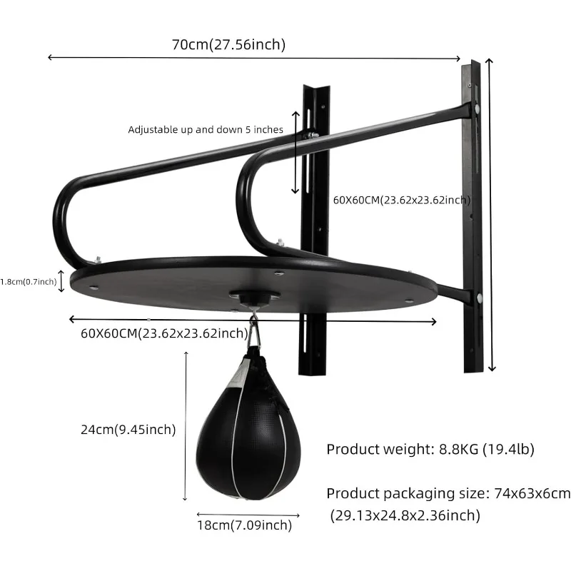 مجموعة منصة حقيبة السرعة، مجموعة منصة حقيبة السرعة القابلة للتعديل شديدة التحمل مع كرة اللكم، 360 درجة ° حقيبة اللكم للتدريب على اللياقة البدنية #2