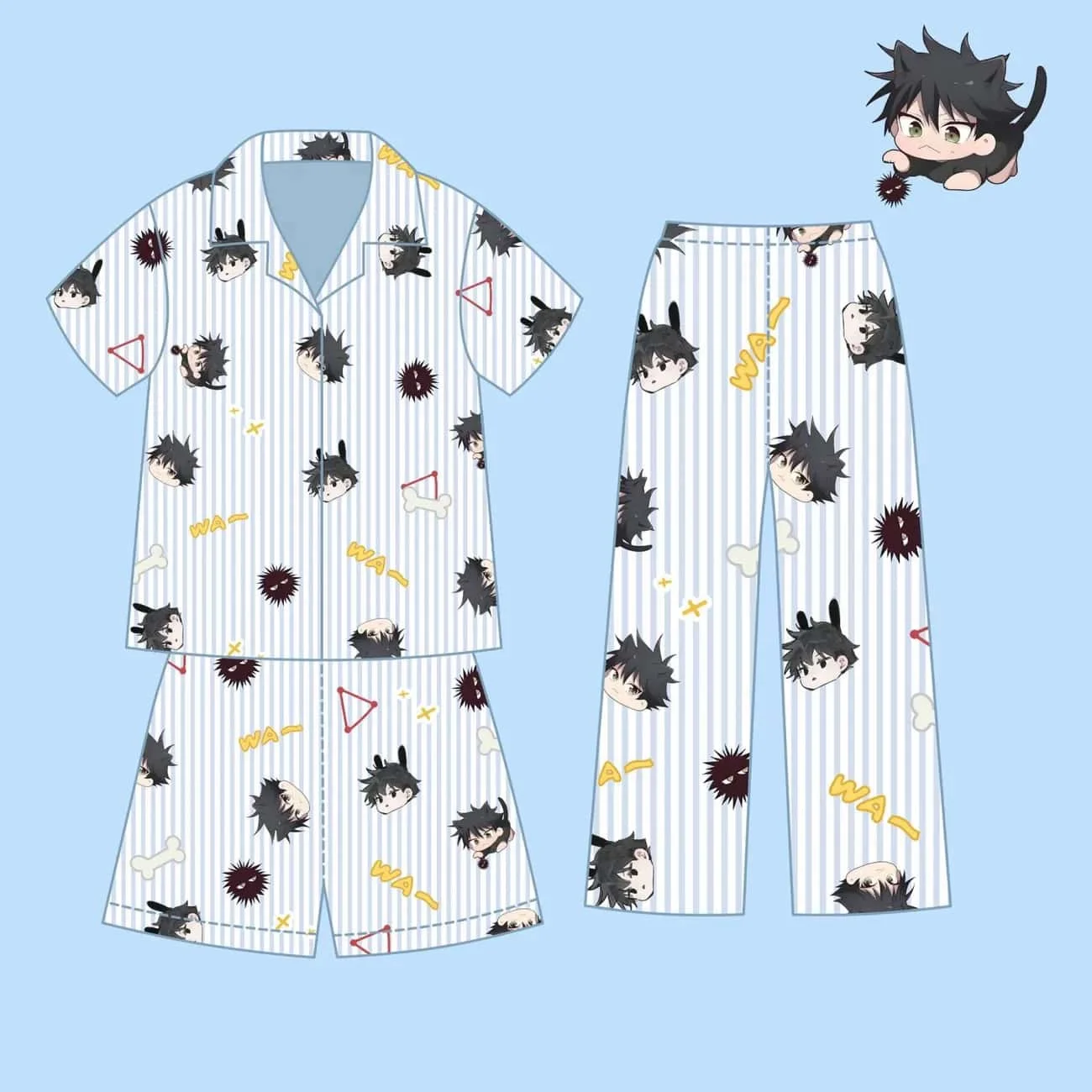 Anime Kawaii Jujutsu Kaisen Itadori Yuji pigiama Set Cartoon coppia carina vestiti per la casa Set animazione periferiche Homewear costumi