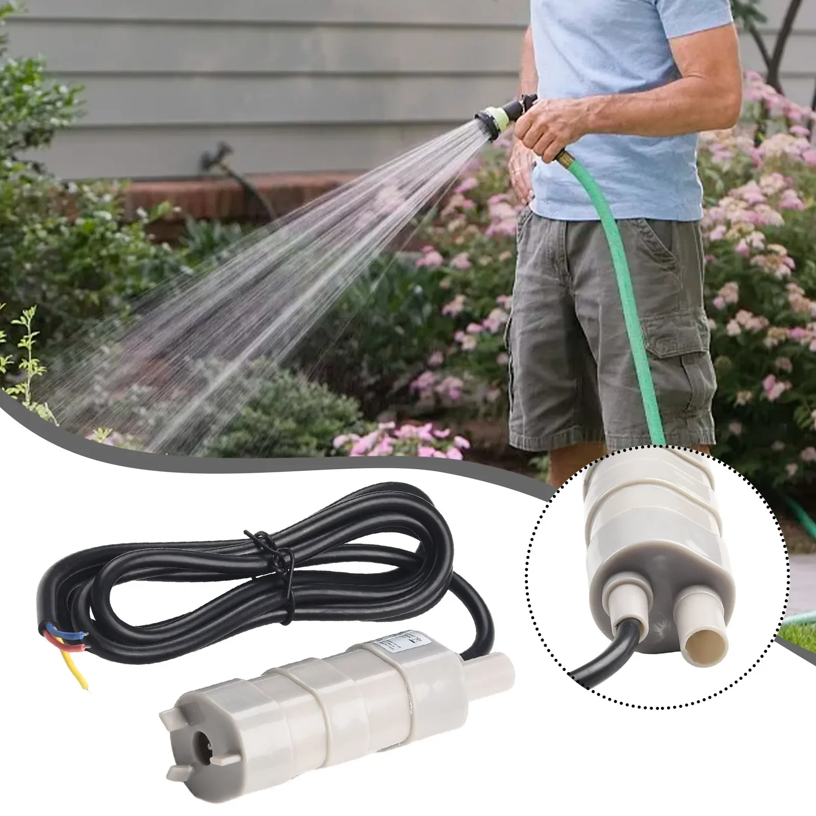 1000L/H 12V Submersible Multifunctional Pump Water Pump High Flow Three-wire Water Pump Fit For Garden Sprinklers Lawn Motorhome