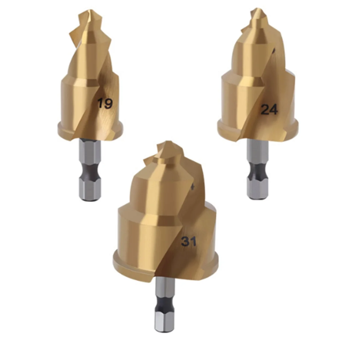 PPR Lifting Drill Bit3pcs 20/25/32mm Step Drill Bit with Limit Swivel Groove PPR Lifting Cone Drill Bits for Water Pipe Reaming