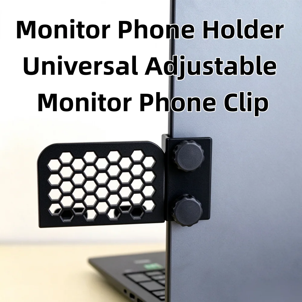 Monitor Phone Holder Universal Adjustable Monitor Phone Clip Stand Foldable Anti Slip Stable Multi Angle