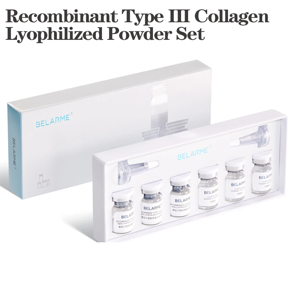 

Recombinant Type III Collagen Lyophilized Powder Set Kit Face Serum Skin Firm Anti Wrinkle Treatment