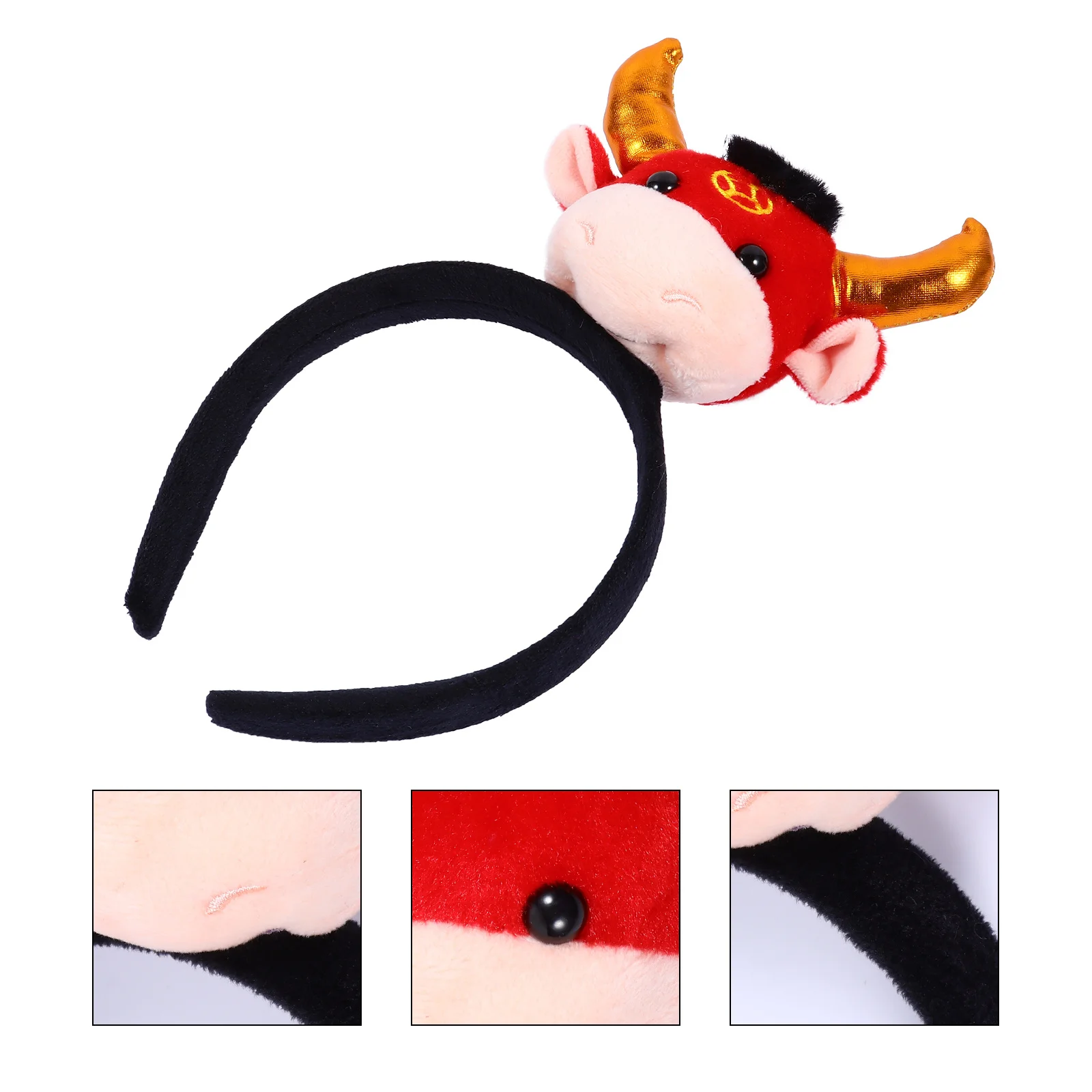 

1Pcs Creative Copper Coin Ox Hairband Cute Cartoon Cow Party Hairband Ox Headdress Fashion Hair Band Hair Band