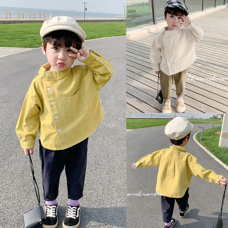 Boy Shirt Clothes Spring Thin Blouses Kids Clothing Toddler Casual Cotton Tops 1-4 Years Children Long Sleeves Shirt