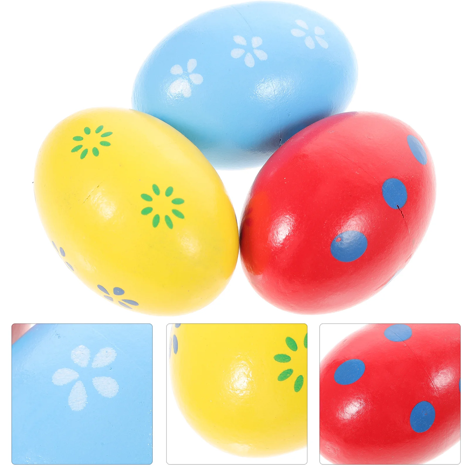 

6Pcs Wooden Early Education Musical Egg Percussion Colorful Shakers Set for Baby Kids Children Birthday Easter Learning