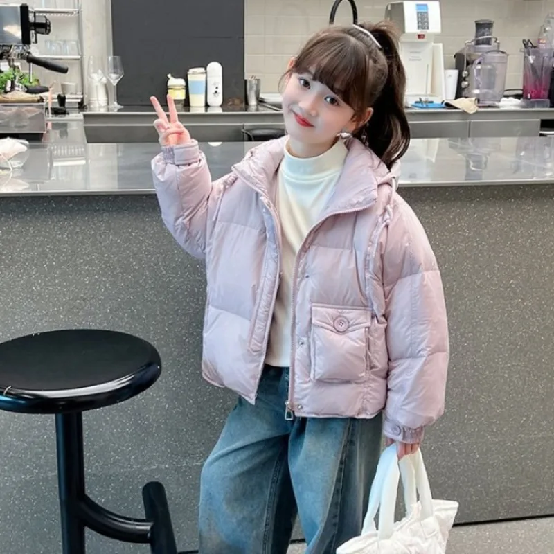 

【Baby Girl】Korean Style Thickened Cotton Coat for Kids Warmth & Softness Short Length Winter Jacket with Stylish Design