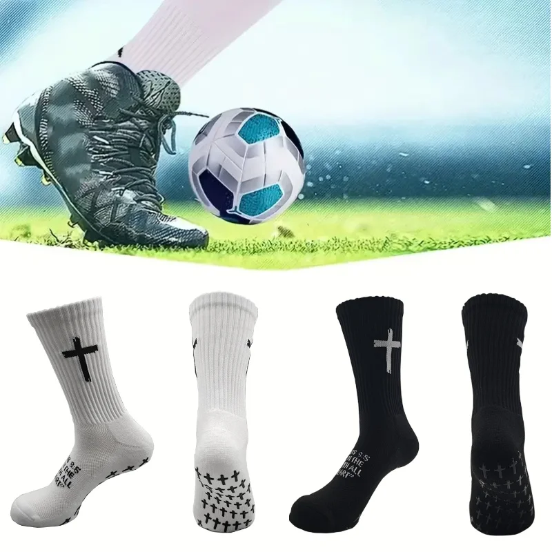 

1 pair of football socks, adhesive anti slip practical training socks, towel bottom short tube thick professional sports socks
