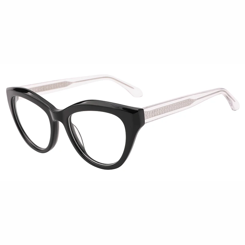 

Unisex Cool Kid Acetate Flat Rectangle Eyeglasses Dotted Nose Bridge Thick Frame Optical Prescription Lens WD1502P
