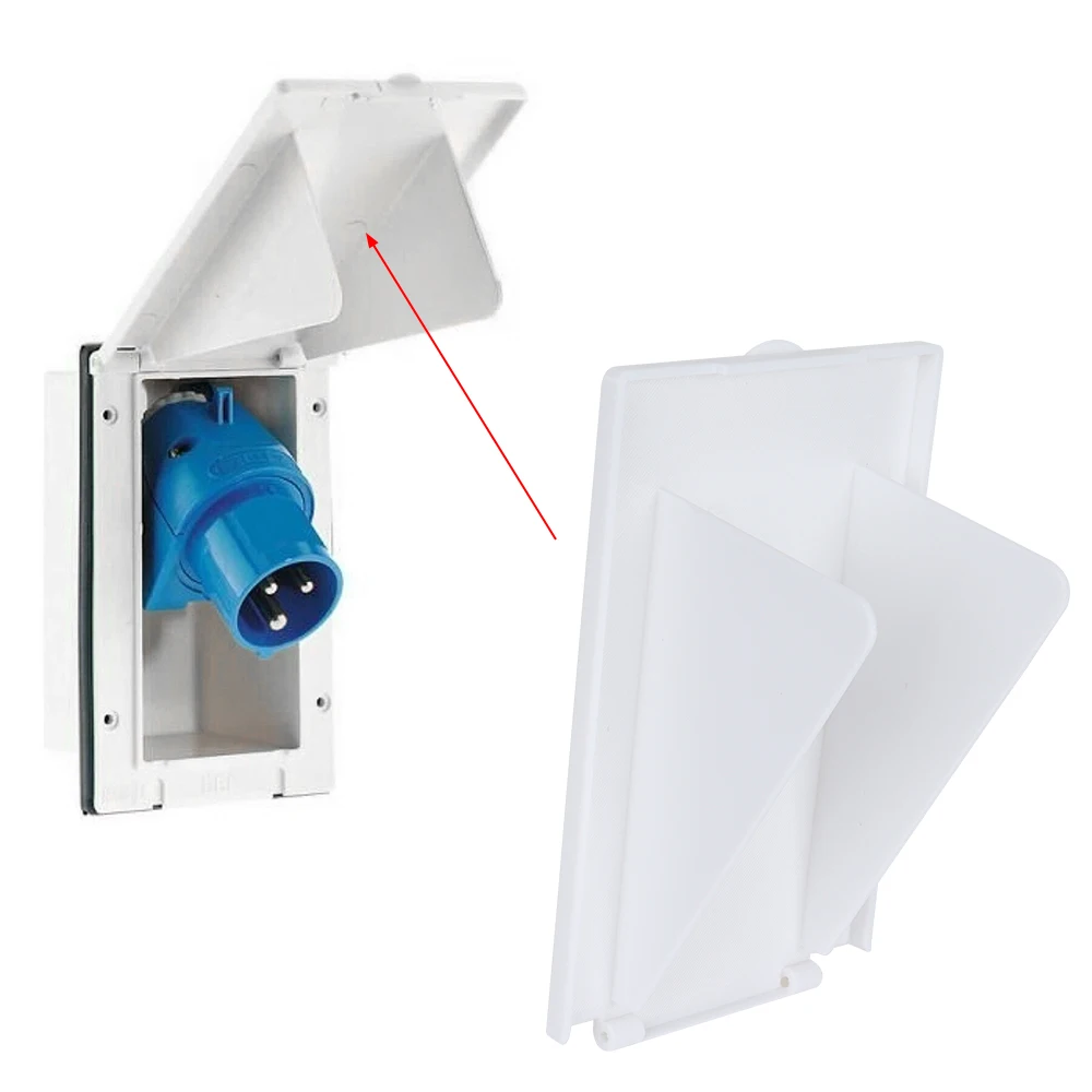 

230V Mains Hook Up Inlet Socket Box Lid Flap for Caravan VW Motorhome Socket Lid Replacement Exterior Accessories