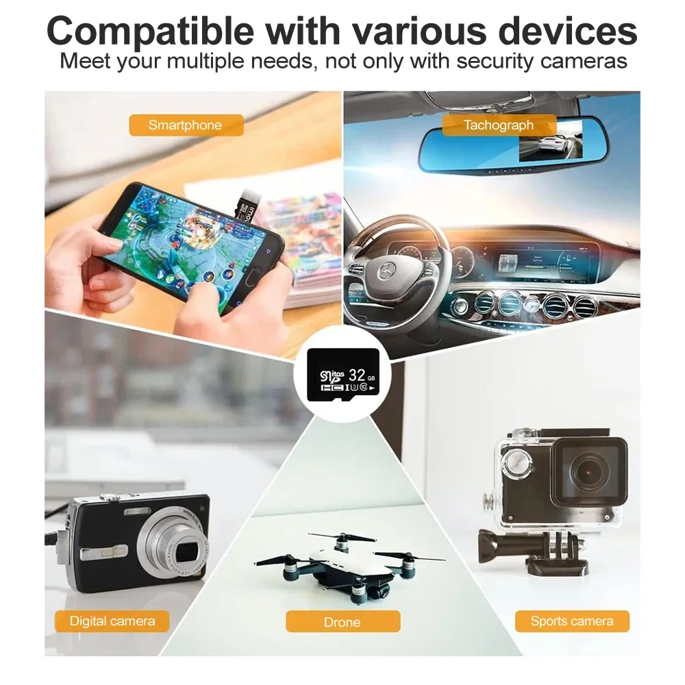 PEGATAH Micro SD XC Card 32GB 64GB 128GB 256GB High Speed TF Memory Card Read for Security Camera Dash Cam Drone Action Cam